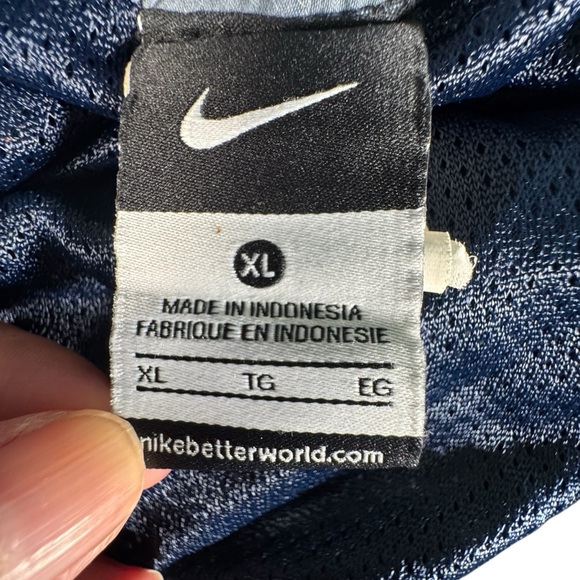 Nike XL Swim Trunks Navy Blue Gray Orange Split Board Shorts Mesh Liner Men's - Picture 9 of 13